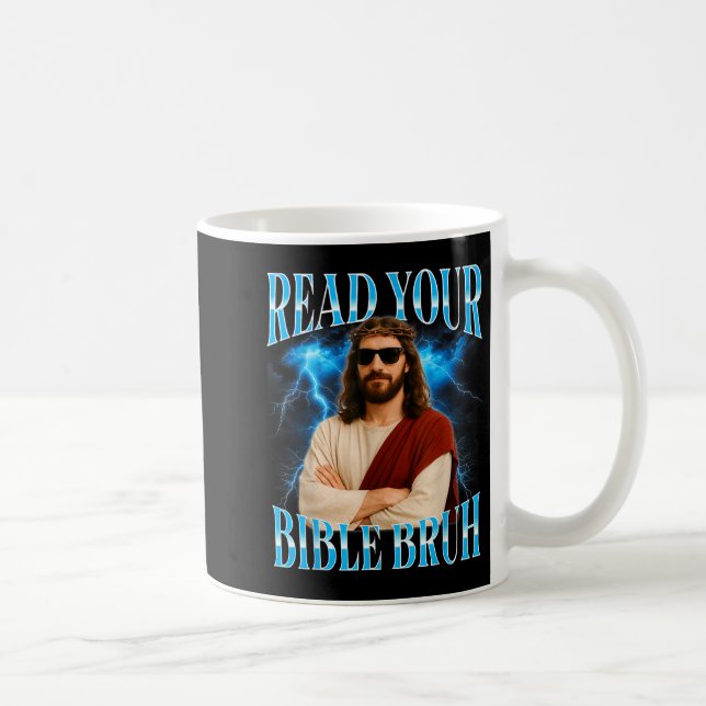 Caneca De Café Engraçado Cristão Leia Sua Bíblia Cara  (Direita)