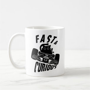 Caneca De Café Engraçado Curioso gato dirigindo carro