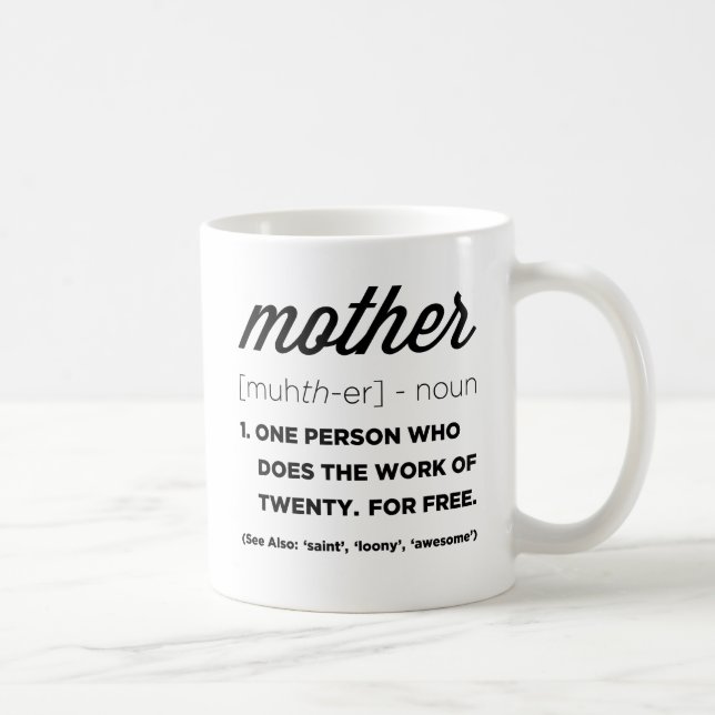 Caneca De Café Engraçado Definição Da Mãe Mug (Direita)