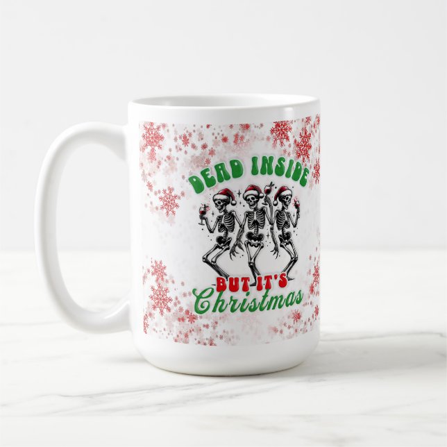 Caneca De Café Engraçado Dentro de Morto de Natal (Esquerda)