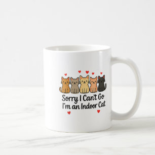 Caneca De Café Engraçado, desculpa não poder ir, sou um gato inte