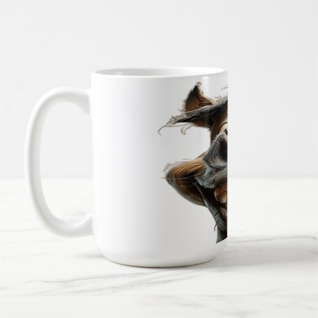 Caneca De Café Engraçado design de arte burro (Esquerda)