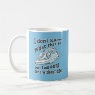 Caneca De Café Engraçado design de passar roupa. Eu odeio passar 
