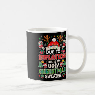 Caneca De Café Engraçado Devido À Inflação De Suéteres De Natal F