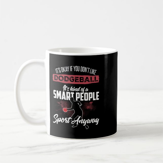 Caneca De Café Engraçado Dodgeballer Camisa Smart Pessoas Esporte (Esquerda)