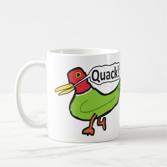 Caneca De Café Engraçado Duck Quacking (Esquerda)