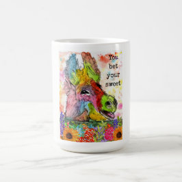 Caneca De Café Engraçado e colorido, Donkey Mug com palavras