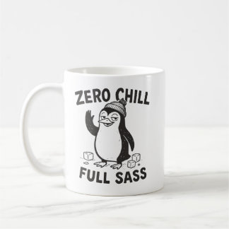 Caneca De Café Engraçado e Sarcástico Zero Chill Cheio Pinguim