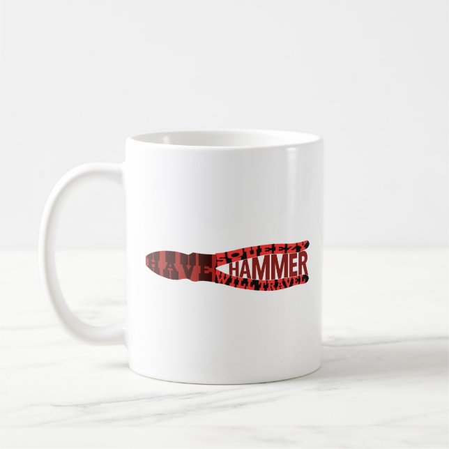 Caneca De Café Engraçado eletricista apertado Hammer Coffee Mug (Esquerda)