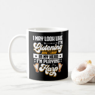 Caneca De Café Engraçado escutar na minha cabeça Estou tocando Ha