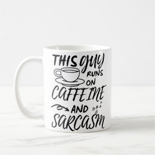Caneca De Café Engraçado Esta Cara Funciona Em Cafeína E Sarcasmo