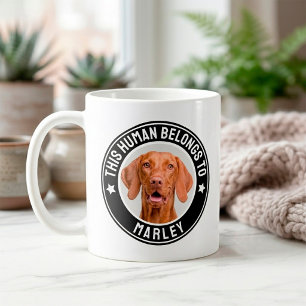 Caneca De Café Engraçado Este Humano Pertence ao Nome do Animal d