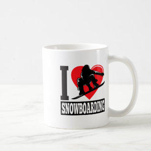 Caneca De Café Engraçado Eu Adoro Snowboard - Presente para amant