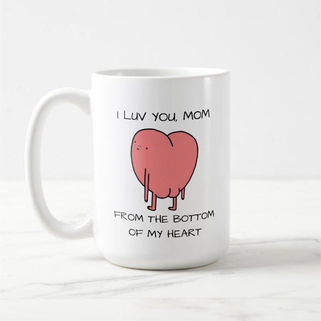 Caneca De Café Engraçado Eu Amo Você Mamãe Rosa Dia das Mães Ilus (Esquerda)