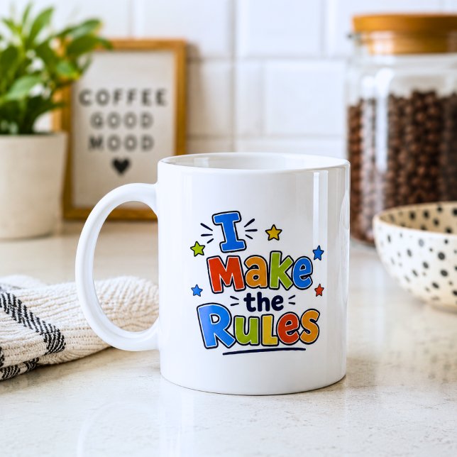 Caneca De Café Engraçado Eu Faço as Regras  (Criador carregado)