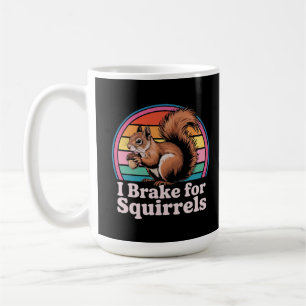 Caneca De Café Engraçado Eu Freio Por Esquilos Presente Amantes D