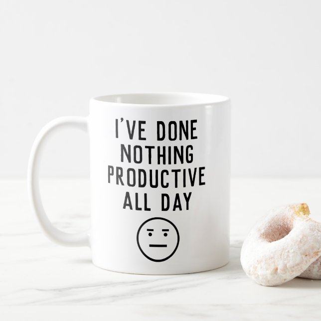 Caneca De Café Engraçado eu não fiz nada procrastinação produtiva (Com Donut)