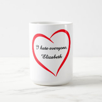 Caneca De Café Engraçado Eu Odeio Todos Nome Personalizado Cor Mu