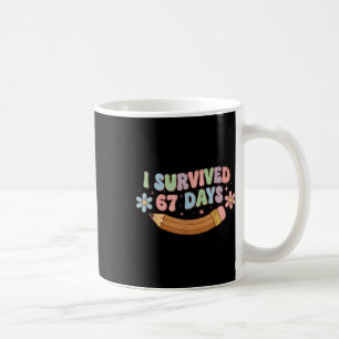 Caneca De Café Engraçado Eu Sobrevivi 67 Dias De Aula Gatos Profe