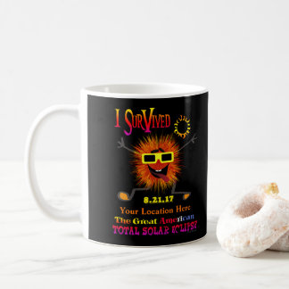 Caneca De Café Engraçado Eu Sobrevivi Ao Eclipse Solar Americano