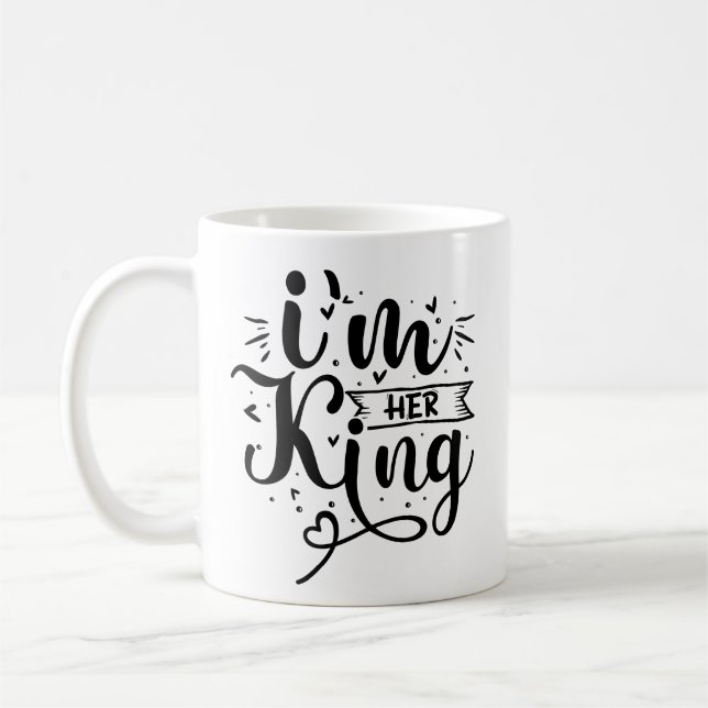 Caneca De Café Engraçado Eu sou o rei dela (Esquerda)