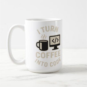 Caneca De Café Engraçado Eu Transformo Café Em Código