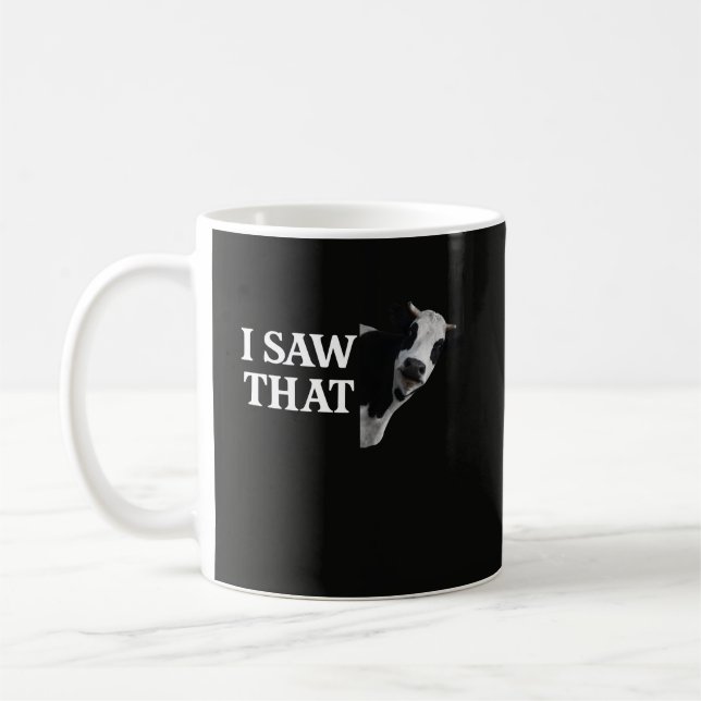 Caneca De Café Engraçado Eu Vi Isso Com Design De Piada De Vaca (Esquerda)