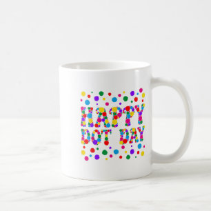 Caneca De Café Engraçado Feliz Dia de Bolinhas Estudantes de Arte