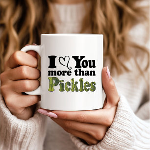 Caneca De Café Engraçado Fofo Eu Te Amo Mais Do Que Picles