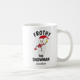 Caneca De Café Engraçado Frosty, o boneco de neve com cerveja per