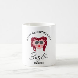 Caneca De Café Engraçado Galentine Amizade Garota Corações Dias d