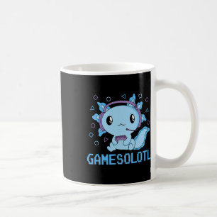 Caneca De Café Engraçado Gamesolotl Anime Kawaii Gaming Axolotl V