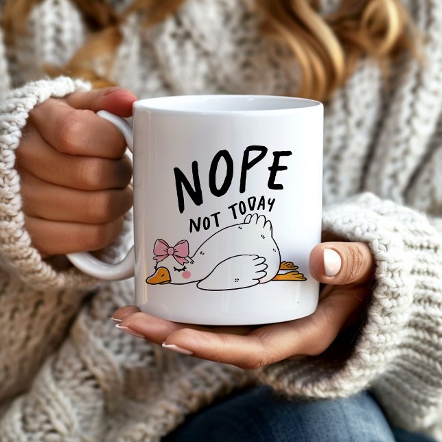 Caneca De Café Engraçado Ganso Não Hoje (Funny goose mug, "Nope not today!")