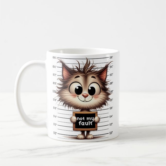 Caneca De Café Engraçado Gato Dizendo (Esquerda)