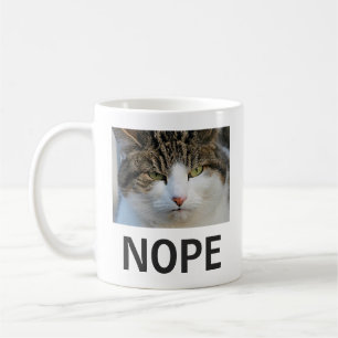 Caneca De Café Engraçado Gato Nope