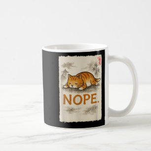 Caneca De Café Engraçado Gato Nope Laranja Preguiçoso Gatinhas Am