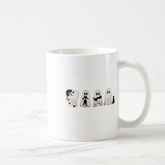 Caneca De Café Engraçado Ghost Black Cat Spooky, Truque Ou Tratar (Direita)