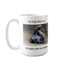 Engraçado Gorilla Mug: Faça Ioga....