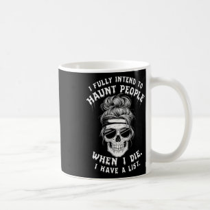 Caneca De Café Engraçado Halloween De Humor De Crânio Citações Qu
