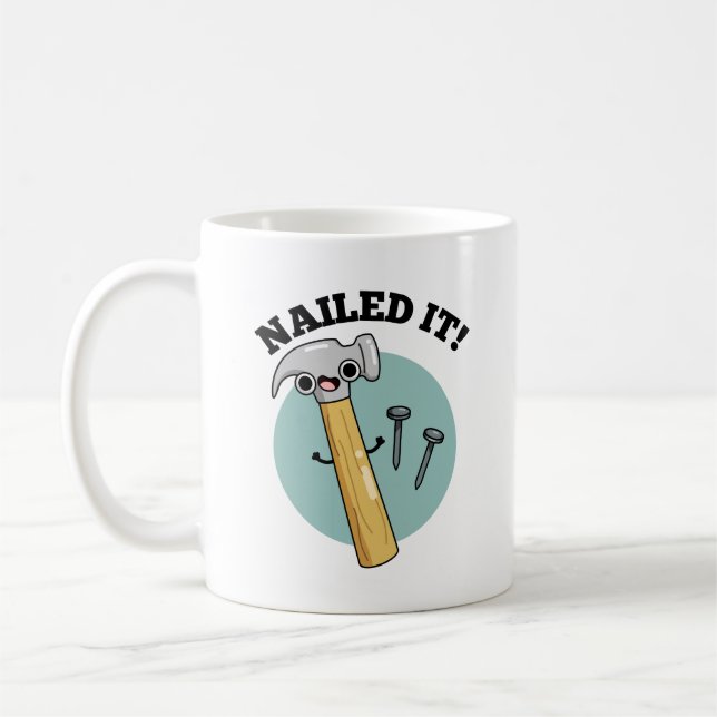 Caneca De Café Engraçado, Hammer Nail Pun (Esquerda)