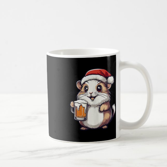 Caneca De Café Engraçado Hamster De Natal Com BD (Direita)