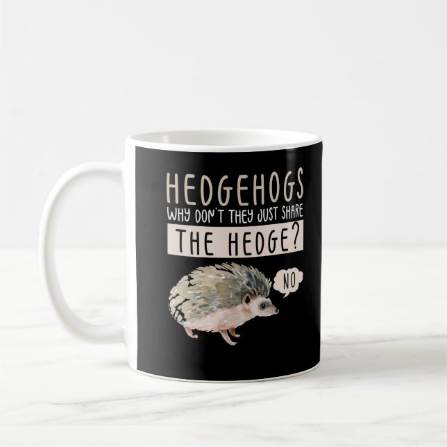 Caneca De Café Engraçado Hedgehog Animal Humor (Esquerda)