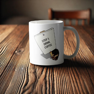 Caneca De Café Engraçado Hedgehog Cartoon Protestante com Placard