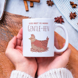 Caneca De Café Engraçado Hen Chicken Pun De Natal