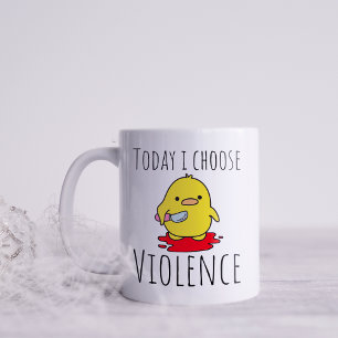 Caneca De Café Engraçado Hoje Eu Escolho a Violência 