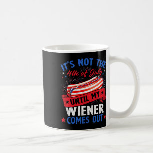 Caneca De Café Engraçado Hotdog Não é 4 de julho até minha esposa