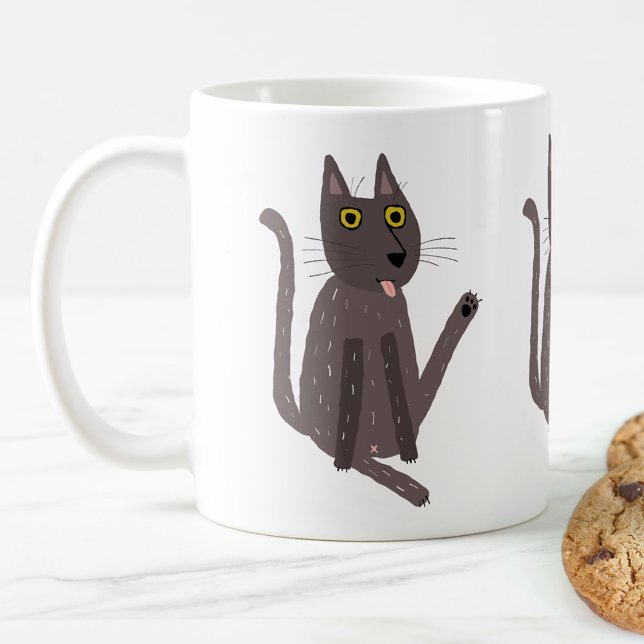 Caneca De Café Engraçado Humor de Gato (Criador carregado)
