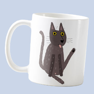 Caneca De Café Engraçado Humor de Gato