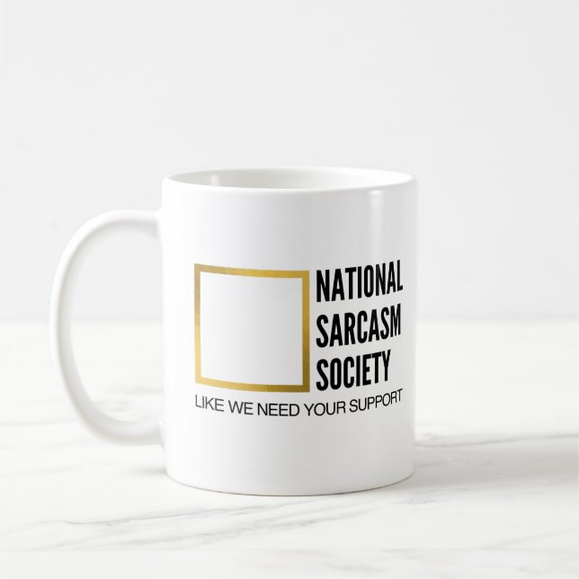 Caneca De Café Engraçado Humor Novelty National Sarcasm Society (Esquerda)