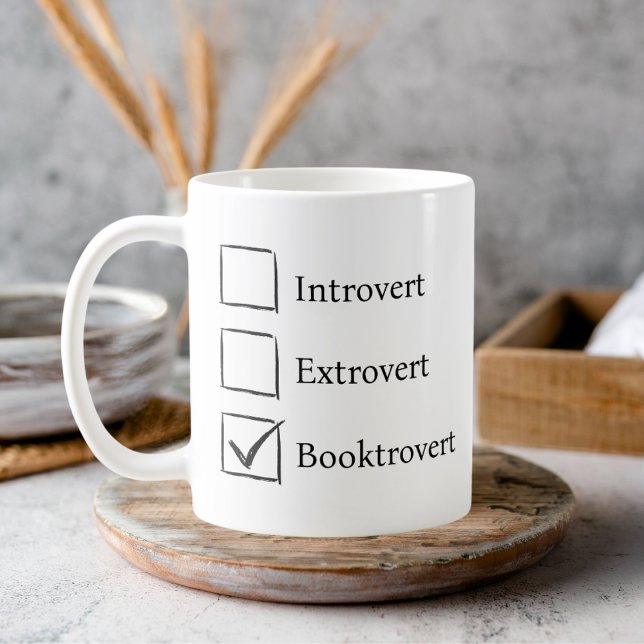 Caneca De Café Engraçado Introdução ao Extrovert Booktrovert (Criador carregado)